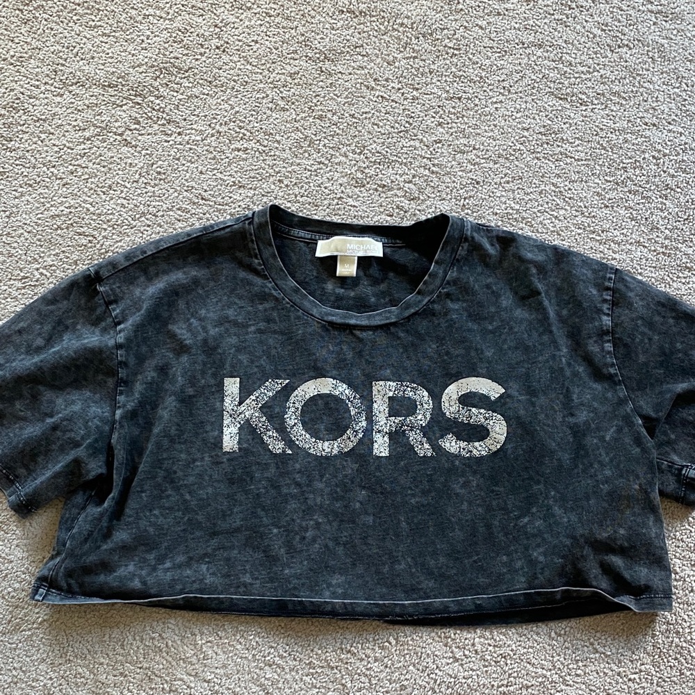 Michael Kors Charcoal cropped t-shirt size medium excellent condition